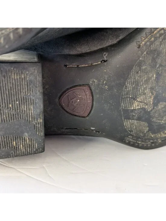 Ariat Heritage R Toe Western Boots Black Leather Women’s 7B Style 15701 Cowboy - Picture 11 of 16